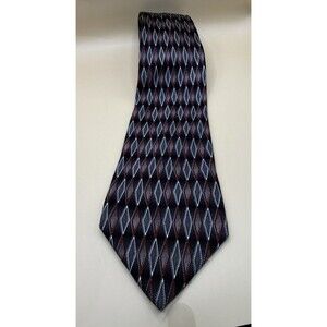 Jos. A Bank Men's Neck Tie Silk 59" L 3.5" W Black Red White Checks Preowned